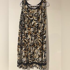 Julian Taylor Black and Gold Swirl Mini Dress